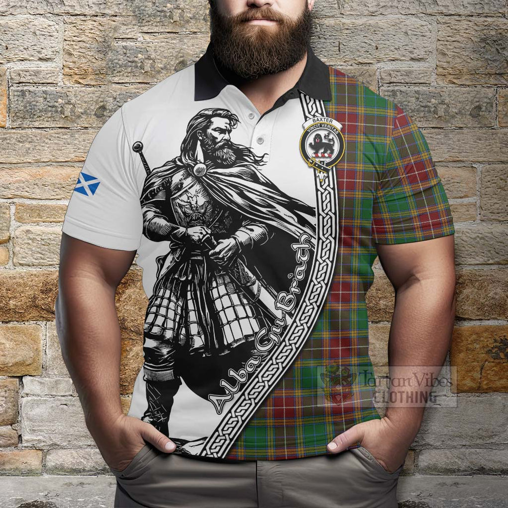 Baxter Tartan Clan Crest Polo Shirt with Highlander Warrior Celtic Style - Tartan Vibes Clothing