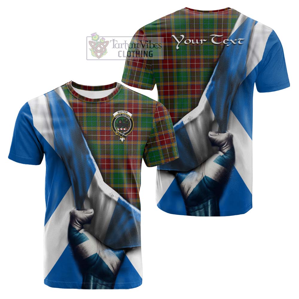 Tartan Vibes Clothing Baxter Tartan Cotton T-shirt with Family Crest Scotland Patriotic Style