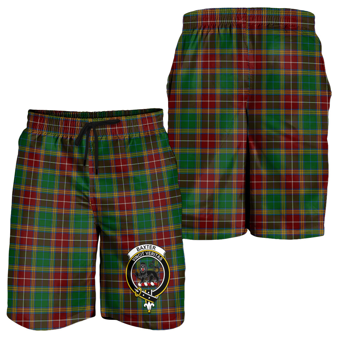 Baxter Tartan Mens Shorts with Family Crest - Tartanvibesclothing