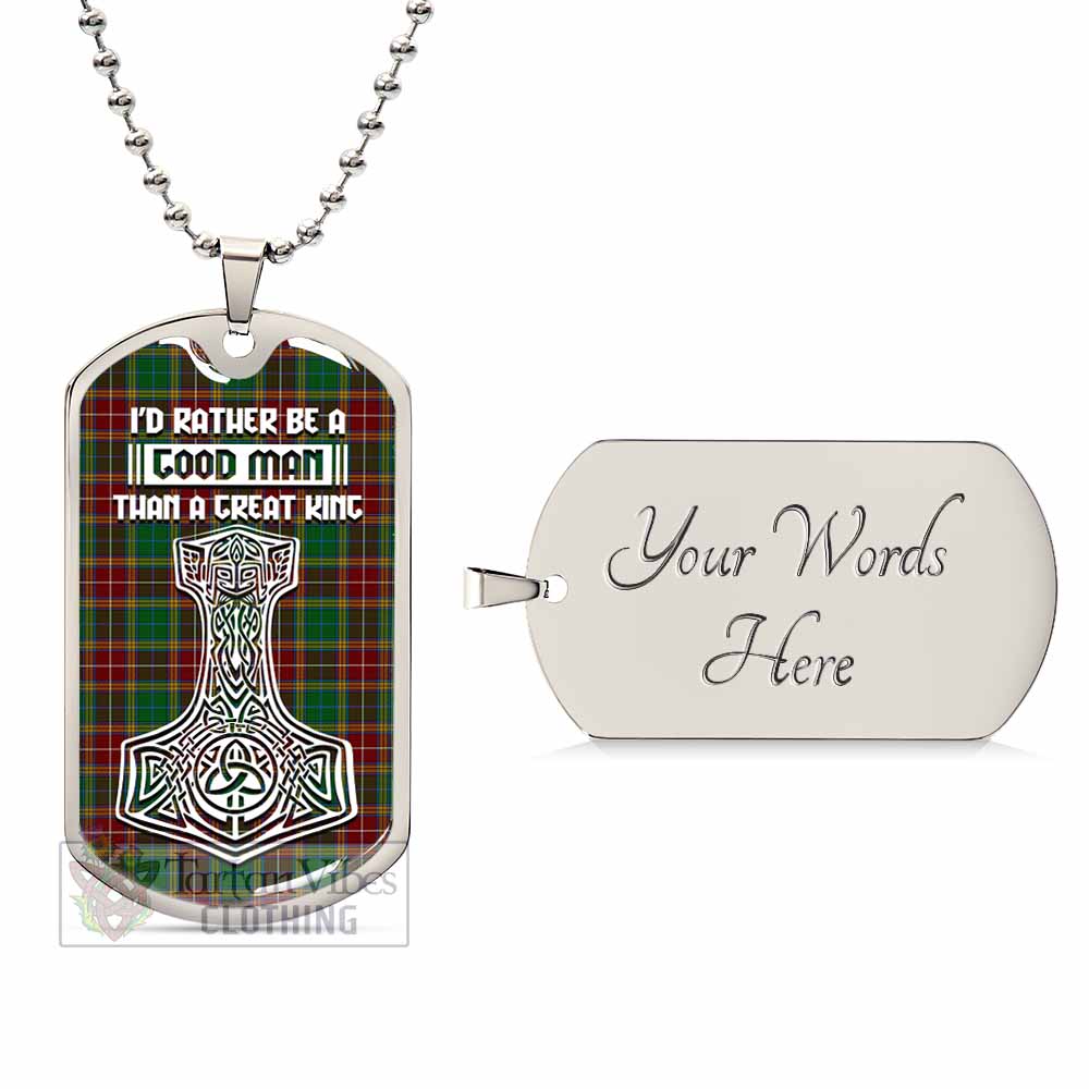 Tartan Vibes Clothing Baxter Tartan Dog Tag Necklace Viking Mjolnir Style