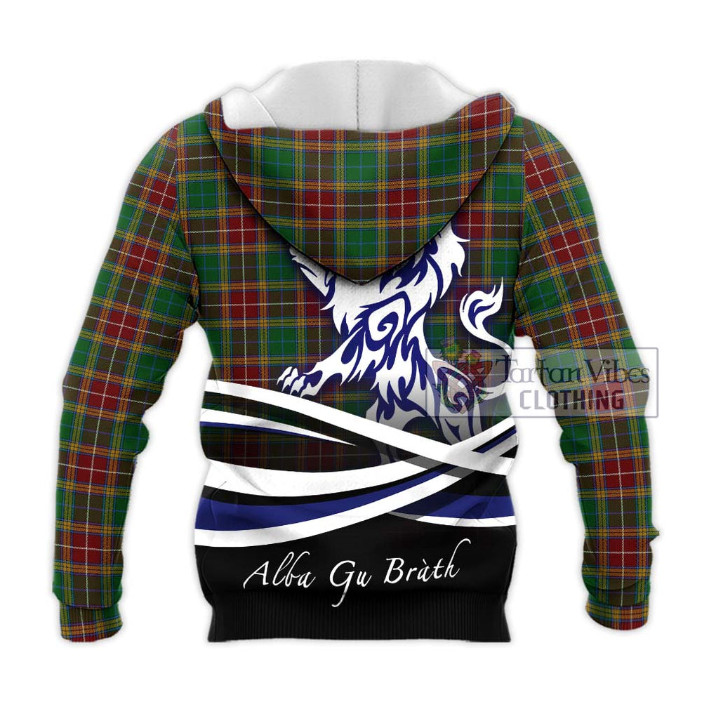 Baxter Tartan Knitted Hoodie with Alba Gu Brath Regal Lion Emblem - Tartanvibesclothing Shop