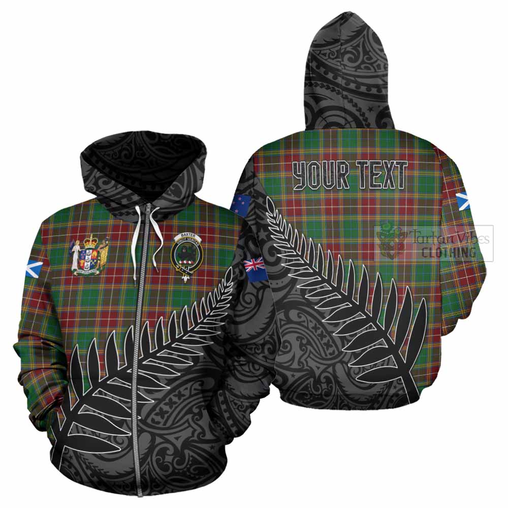 Tartan Vibes Clothing Baxter Crest Tartan Hoodie with New Zealand Silver Fern Half Style