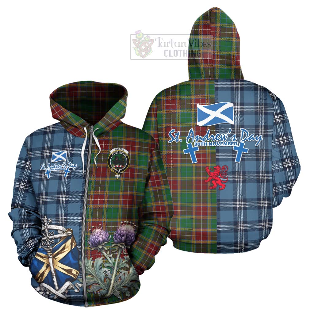 Tartan Vibes Clothing Baxter Tartan Hoodie Happy St. Andrew's Day Half Tartan Style