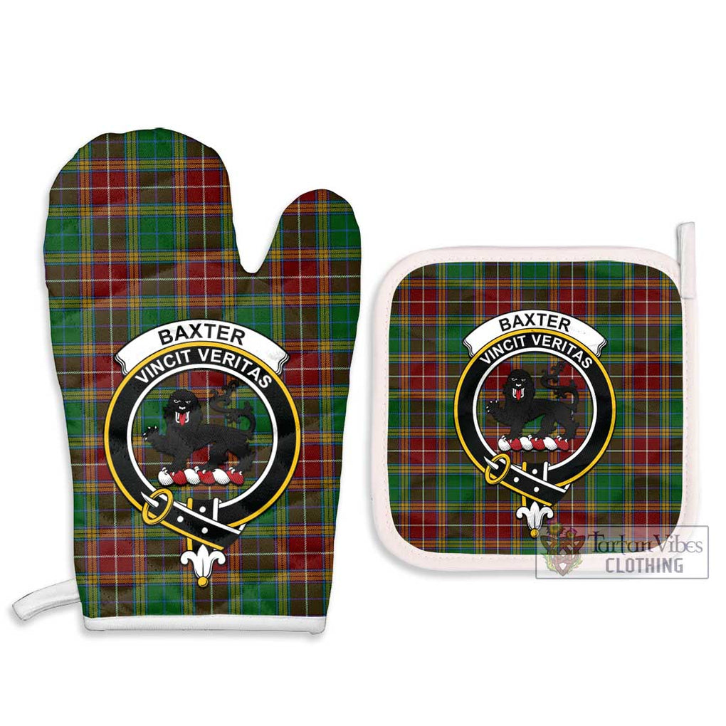 Baxter Tartan Combo Oven Mitt & Pot-Holder with Family Crest - Tartan Vibes Clothing