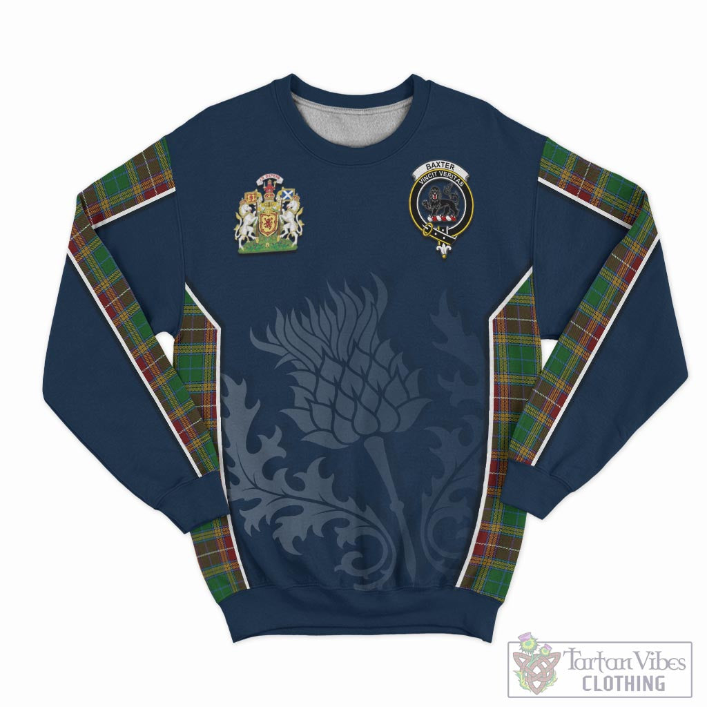 Tartan Vibes Clothing Baxter Tartan Sweatshirt with Family Crest and Scottish Thistle Vibes Sport Style