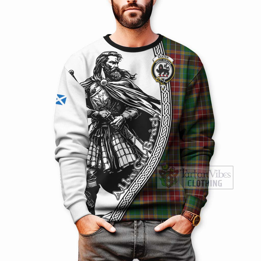 Tartan Vibes Clothing Baxter Tartan Clan Crest Sweatshirt with Highlander Warrior Celtic Style