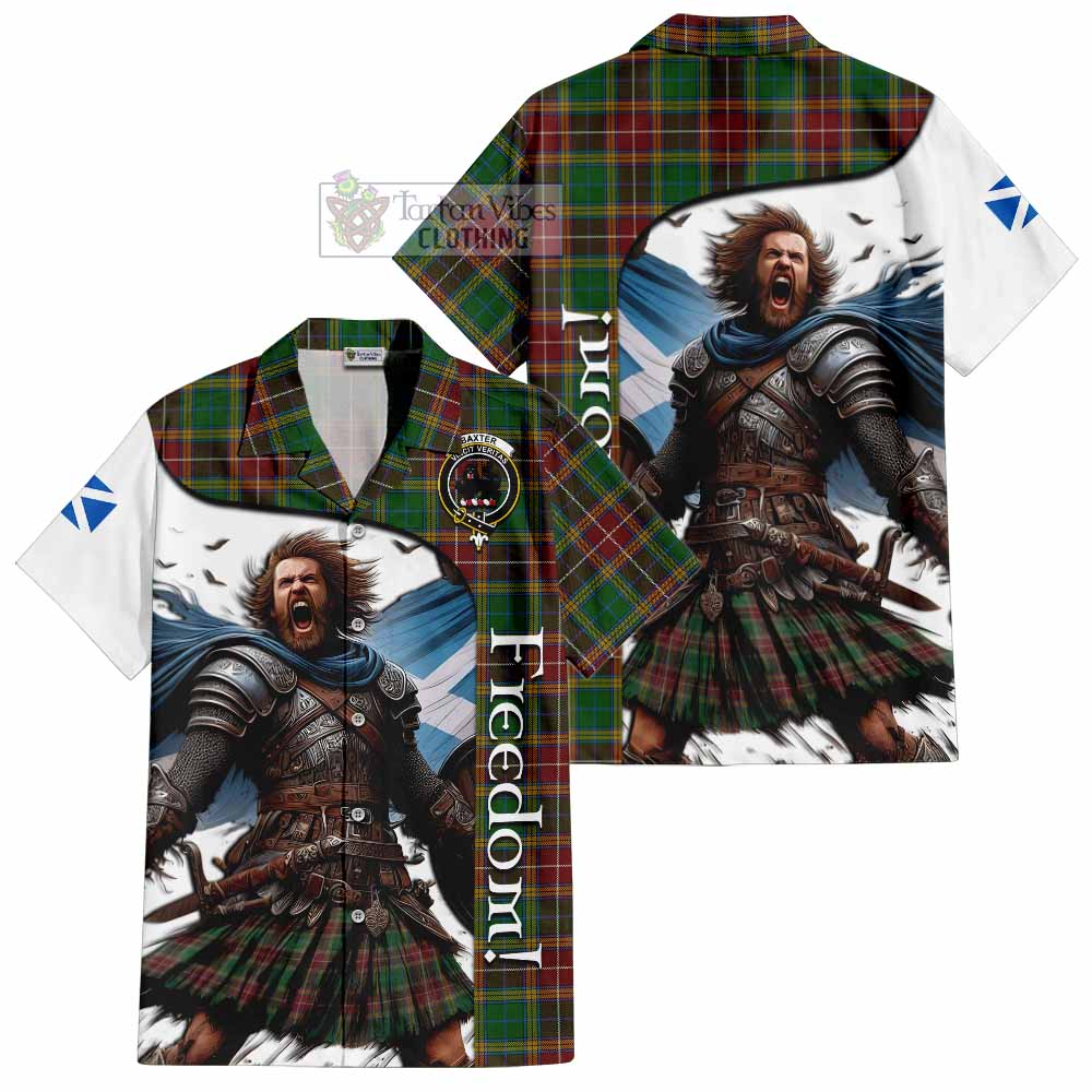 Tartan Vibes Clothing Baxter Crest Tartan Short Sleeve Button Shirt Inspired by the Freedom of Scottish Warrior