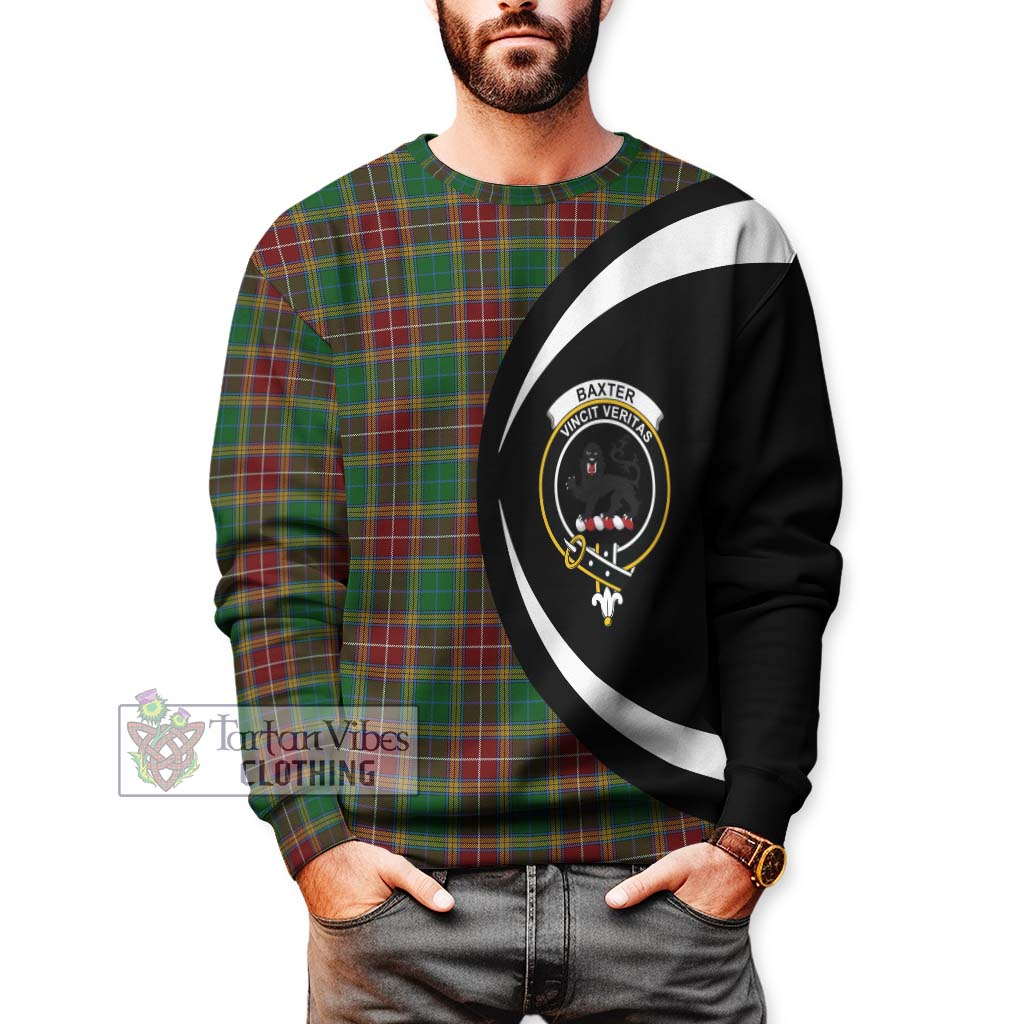 Baxter Tartan Sweatshirt with Family Crest Circle Style - Tartan Vibes Clothing