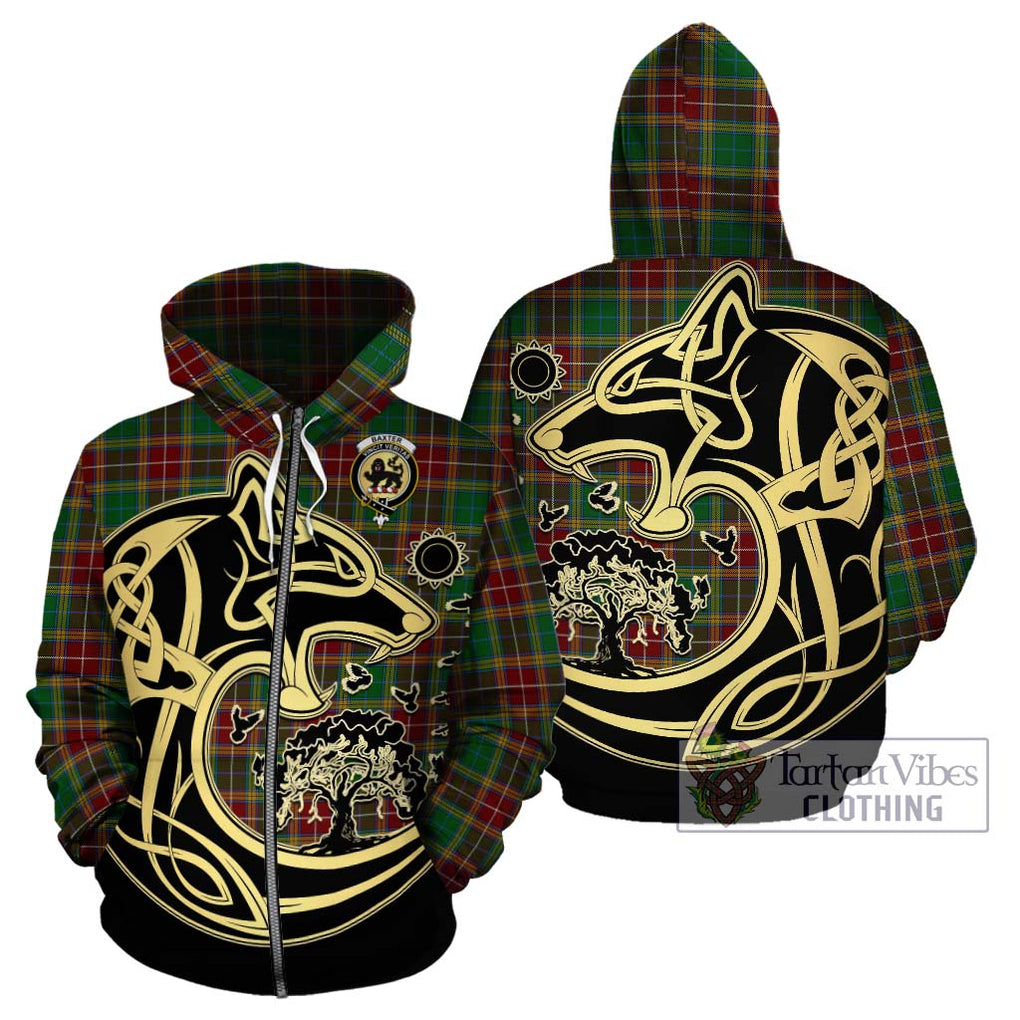 Baxter Tartan Hoodie with Family Crest Celtic Wolf Style - Tartan Vibes Clothing