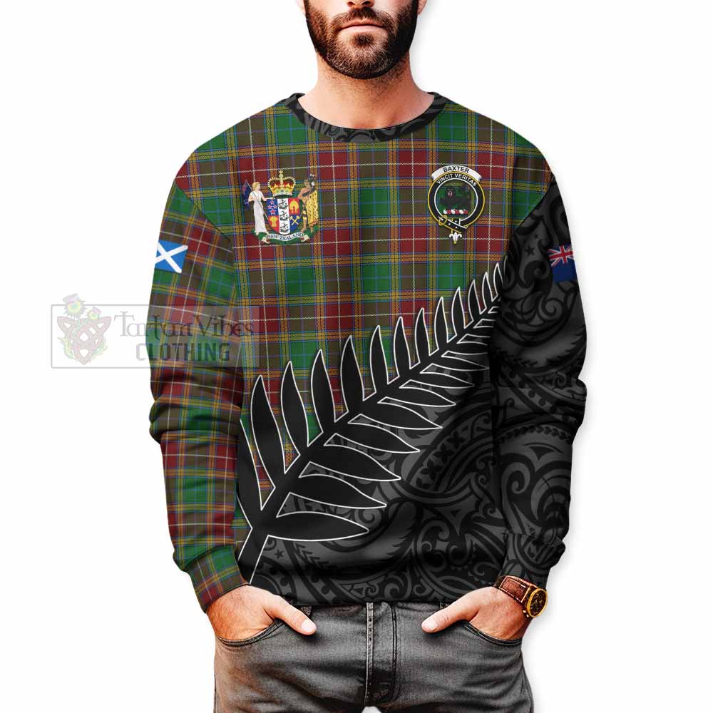 Tartan Vibes Clothing Baxter Crest Tartan Sweatshirt with New Zealand Silver Fern Half Style