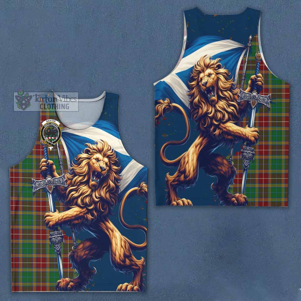 Tartan Vibes Clothing Baxter Tartan Family Crest Men's Tank Top with Scottish Majestic Lion