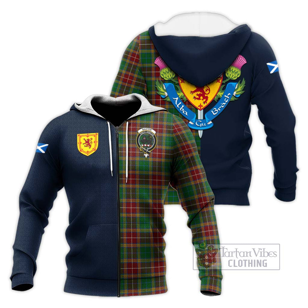 Tartan Vibes Clothing Baxter Tartan Knitted Hoodie with Scottish Lion Royal Arm Half Style