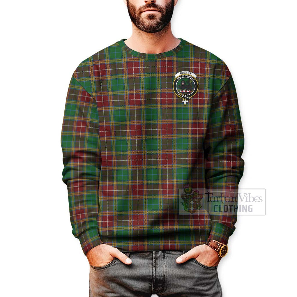 Tartan Vibes Clothing Baxter Tartan Sweatshirt with Family Crest Celtic Skull Style