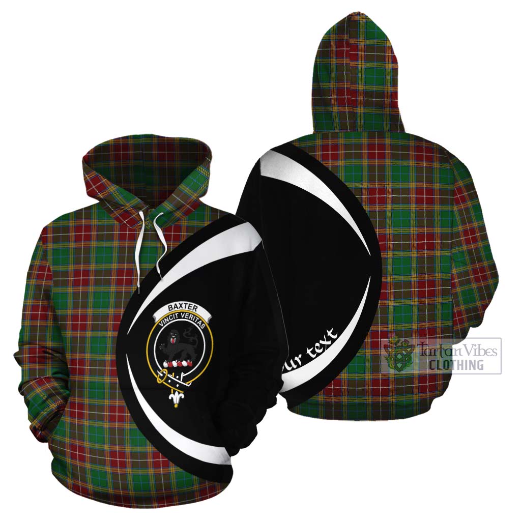 Tartan Vibes Clothing Baxter Tartan Cotton Hoodie with Family Crest Circle Style