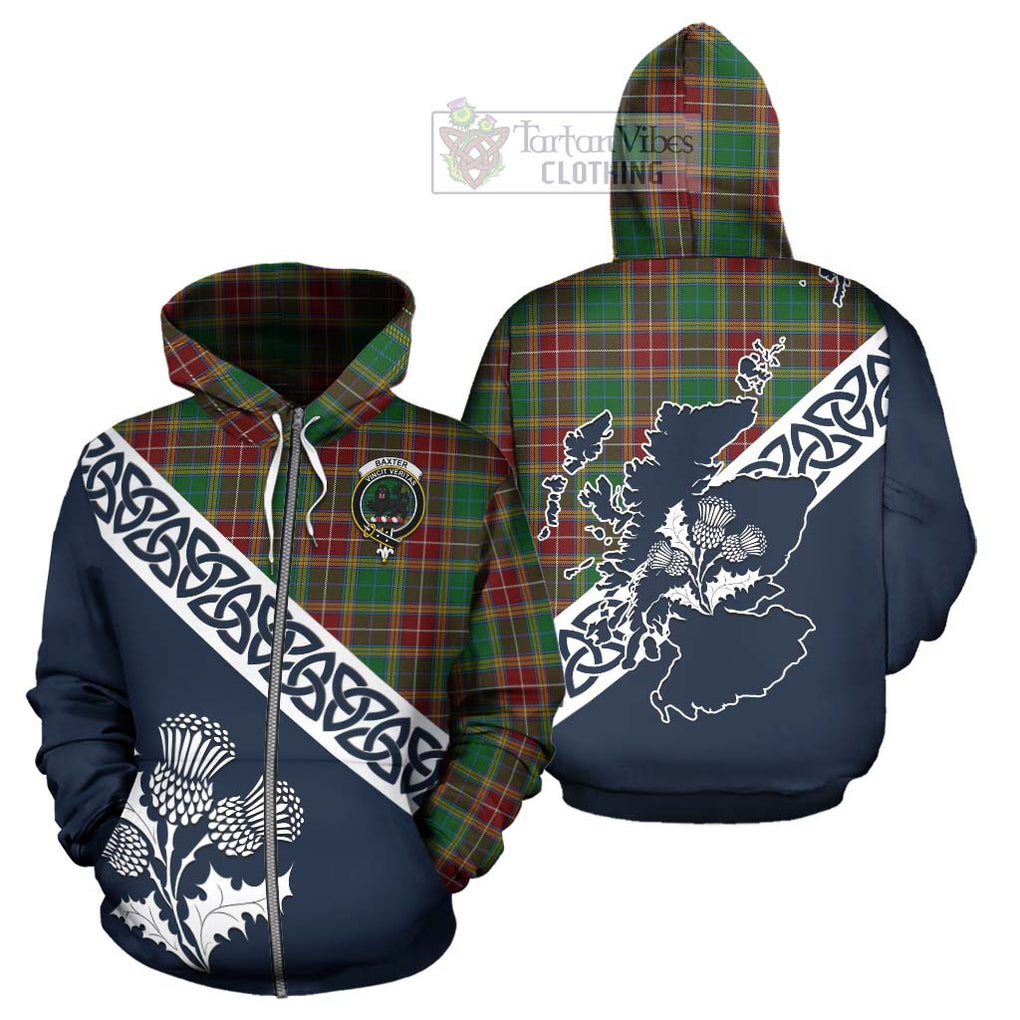 Tartan Vibes Clothing Baxter Tartan Hoodie Featuring Thistle and Scotland Map