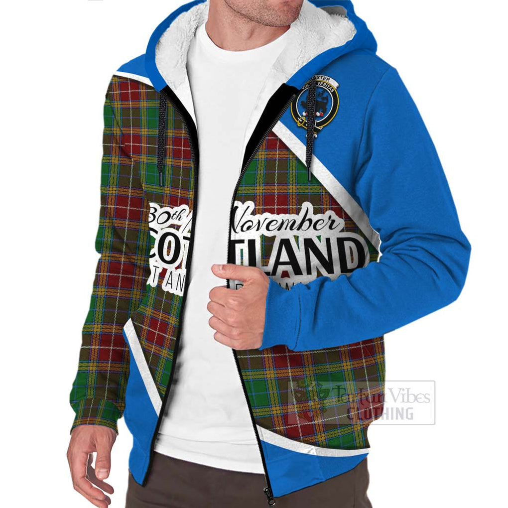 Tartan Vibes Clothing Baxter Family Crest Tartan Sherpa Hoodie Celebrate Saint Andrew's Day in Style