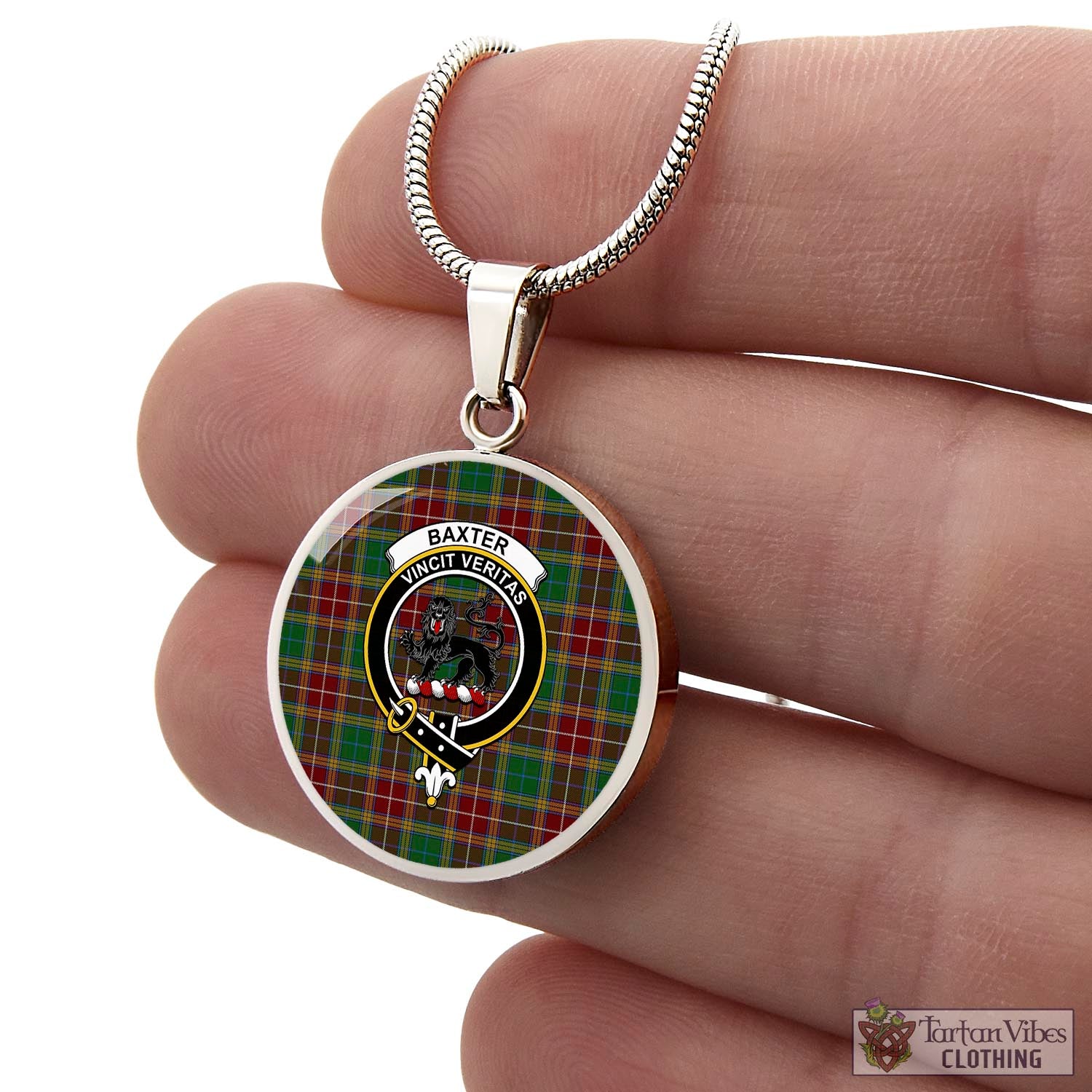 Tartan Vibes Clothing Baxter Tartan Circle Necklace with Family Crest