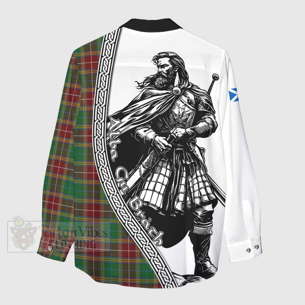 Tartan Vibes Clothing Baxter Tartan Clan Crest Women's Casual Shirt with Highlander Warrior Celtic Style