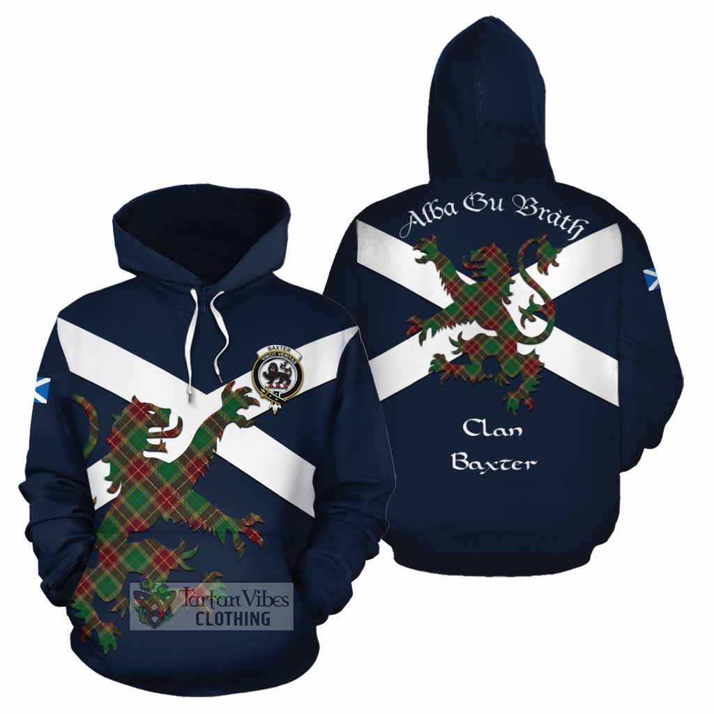 Tartan Vibes Clothing Baxter Tartan Lion Rampant Cotton Hoodie Proudly Display Your Heritage with Alba Gu Brath and Clan Name