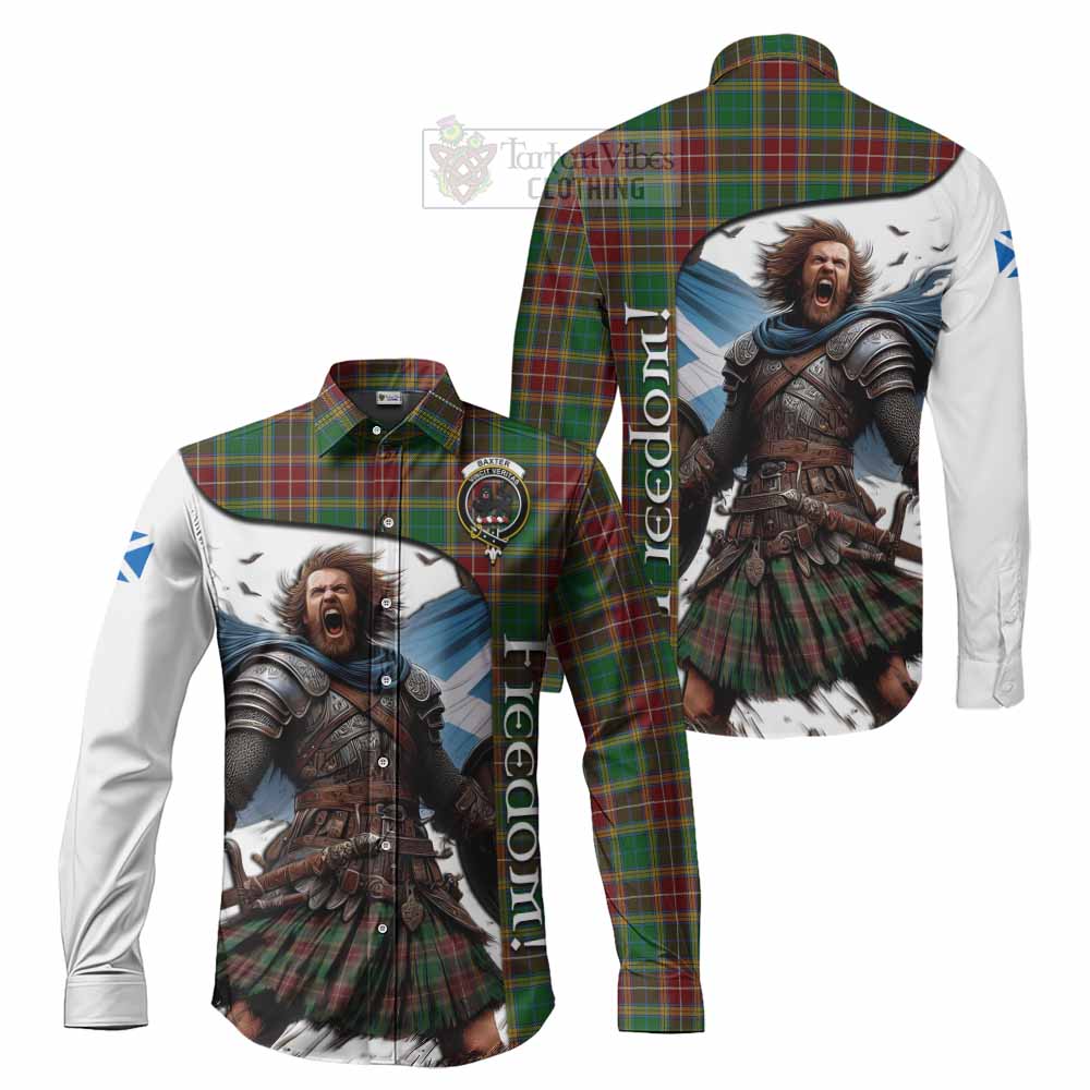 Tartan Vibes Clothing Baxter Crest Tartan Long Sleeve Button Shirt Inspired by the Freedom of Scottish Warrior