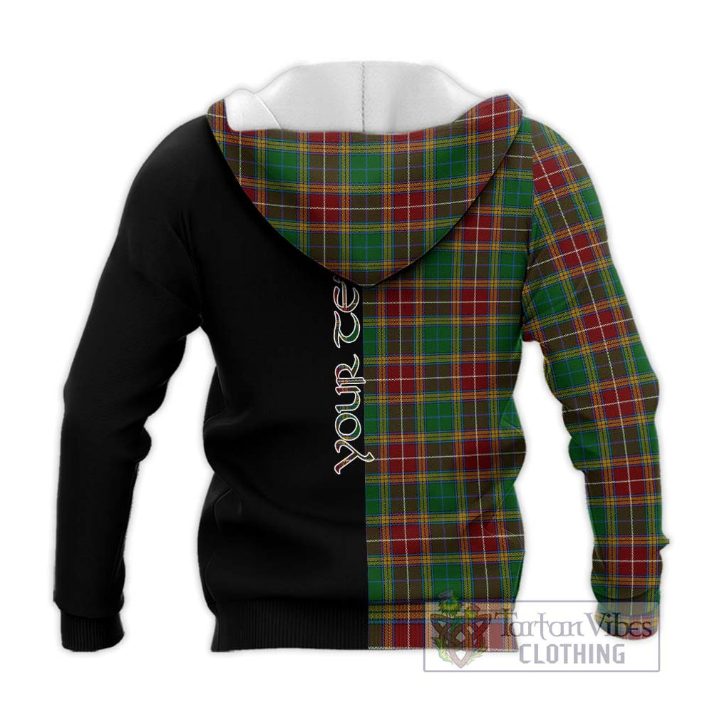 Baxter Tartan Knitted Hoodie with Family Crest and Half Of Me Style - Tartanvibesclothing Shop