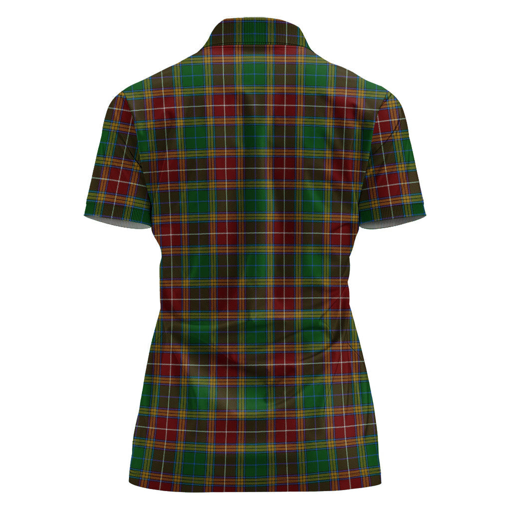 Baxter Tartan Polo Shirt with Family Crest For Women - Tartan Vibes Clothing