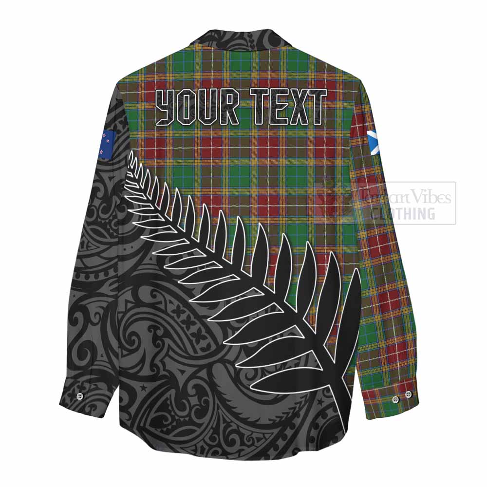 Tartan Vibes Clothing Baxter Crest Tartan Women's Casual Shirt with New Zealand Silver Fern Half Style