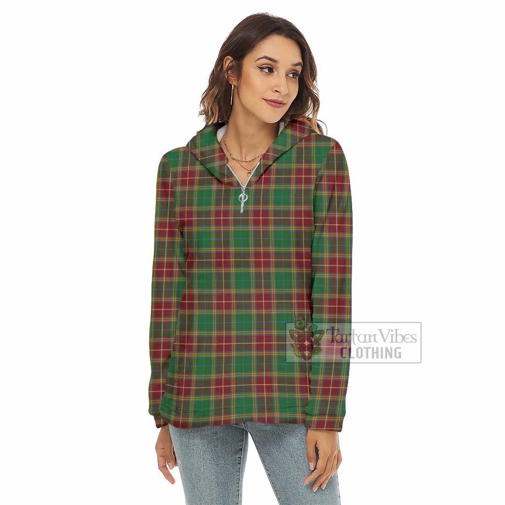 Baxter Tartan Women's Borg Fleece Hoodie with Half Zip - Tartan Vibes Clothing