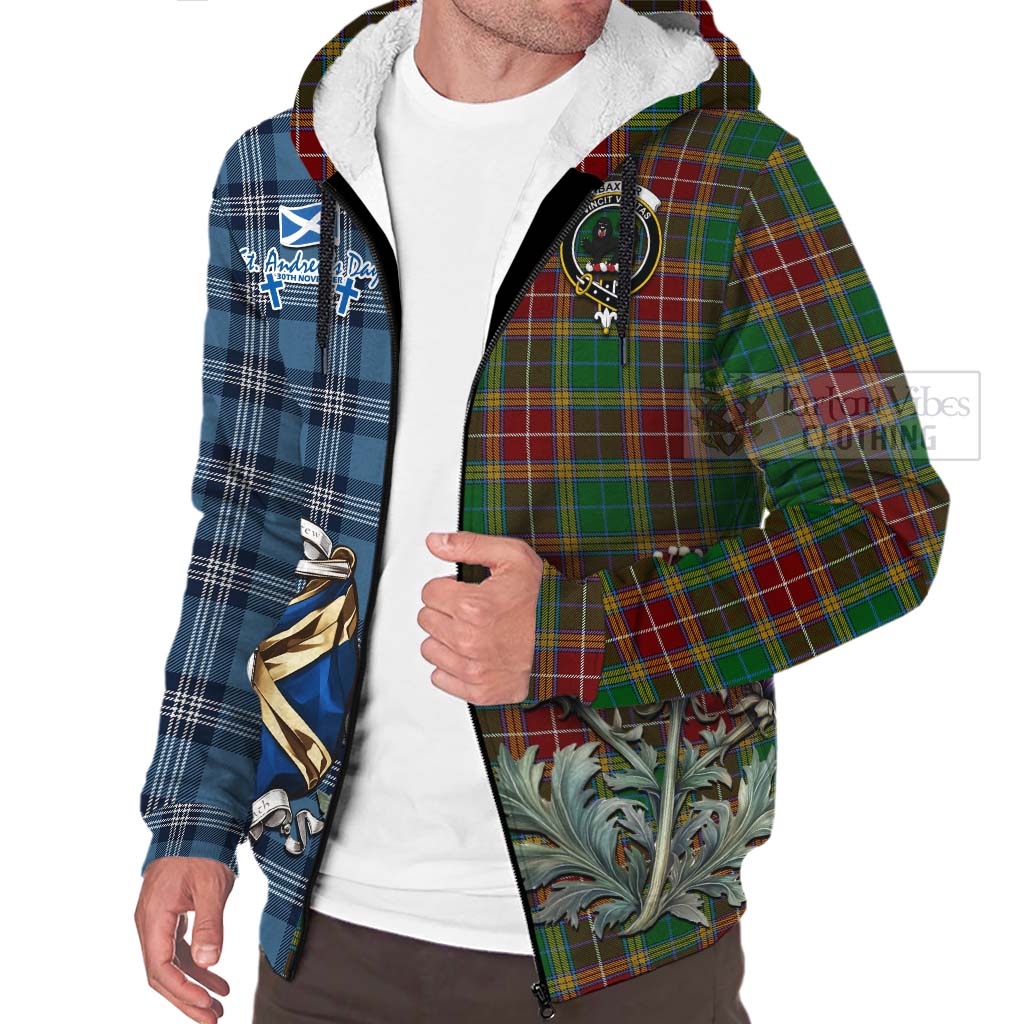 Tartan Vibes Clothing Baxter Tartan Sherpa Hoodie Happy St. Andrew's Day Half Tartan Style