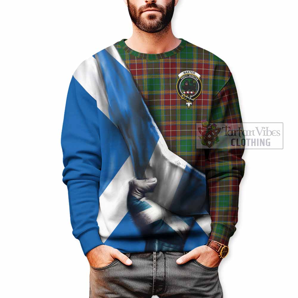 Tartan Vibes Clothing Baxter Tartan Sweatshirt with Family Crest Scotland Patriotic Style