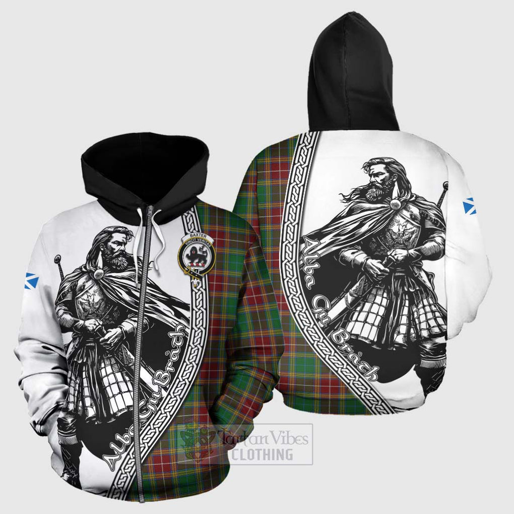 Tartan Vibes Clothing Baxter Tartan Clan Crest Hoodie with Highlander Warrior Celtic Style