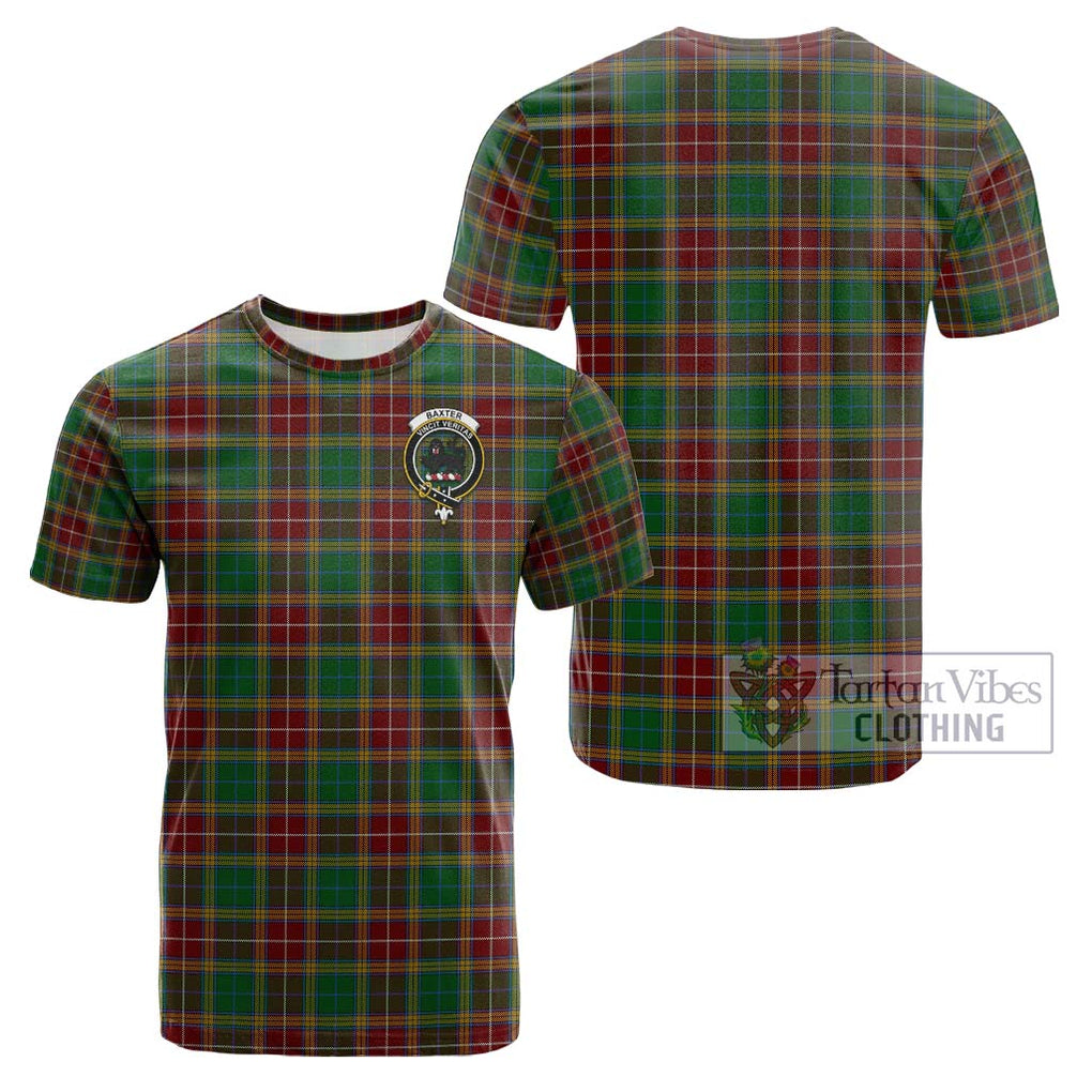 Baxter Tartan Cotton T-Shirt with Family Crest Kid's Shirt - Tartanvibesclothing Shop