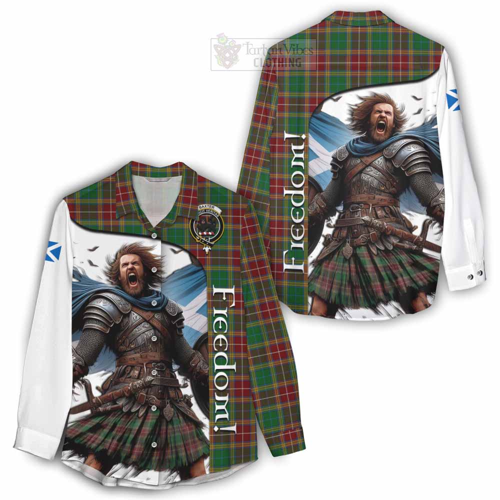 Tartan Vibes Clothing Baxter Crest Tartan Women's Casual Shirt Inspired by the Freedom of Scottish Warrior