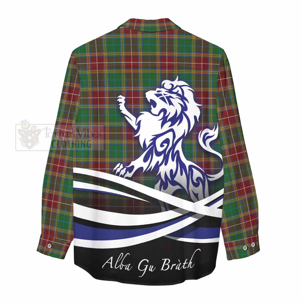 Tartan Vibes Clothing Baxter Tartan Women's Casual Shirt with Alba Gu Brath Regal Lion Emblem