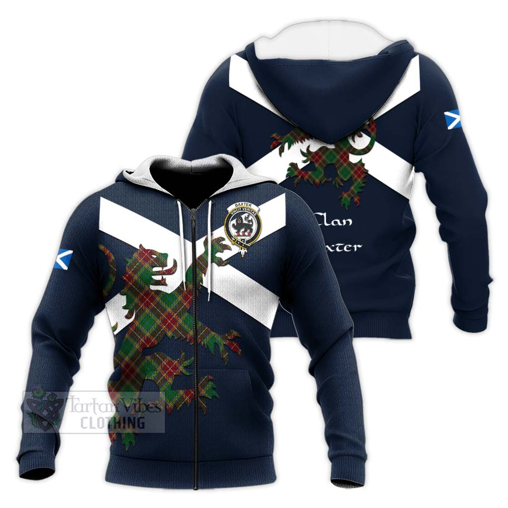 Tartan Vibes Clothing Baxter Tartan Lion Rampant Knitted Hoodie – Proudly Display Your Heritage with Alba Gu Brath and Clan Name