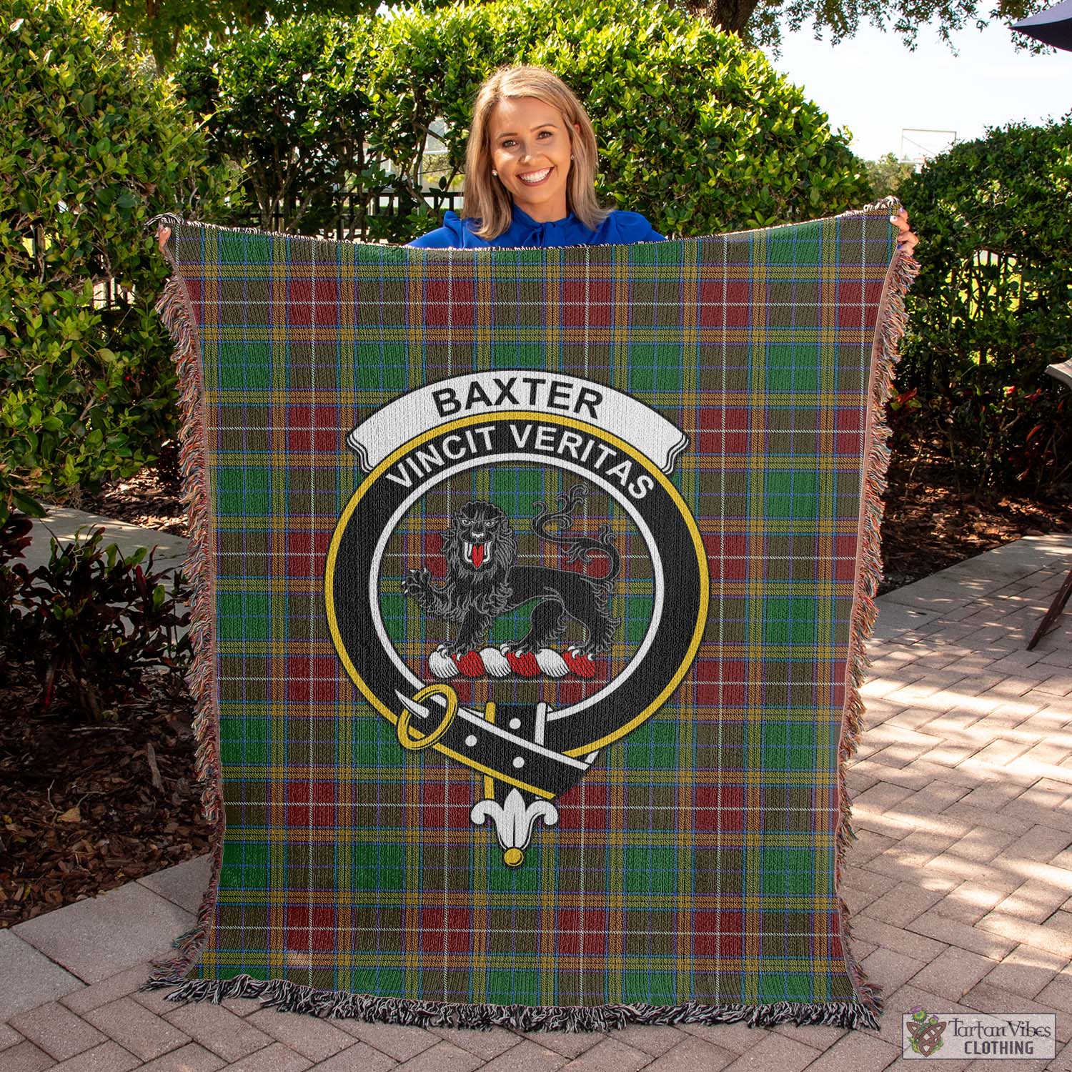 Tartan Vibes Clothing Baxter Tartan Woven Blanket with Family Crest