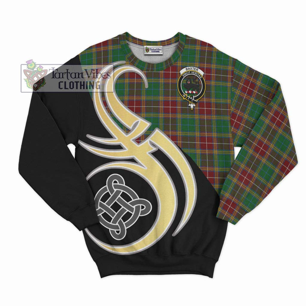 Baxter Tartan Sweatshirt with Family Crest and Celtic Symbol Style - Tartan Vibes Clothing