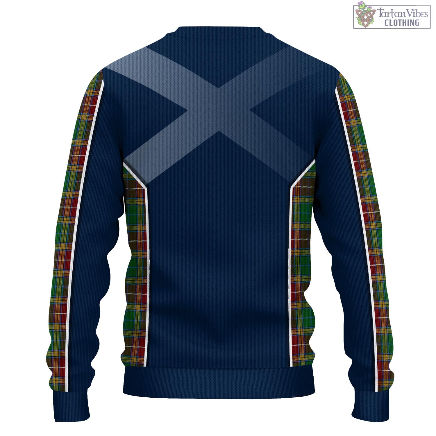 Tartan Vibes Clothing Baxter Tartan Knitted Sweatshirt with Family Crest and Scottish Thistle Vibes Sport Style