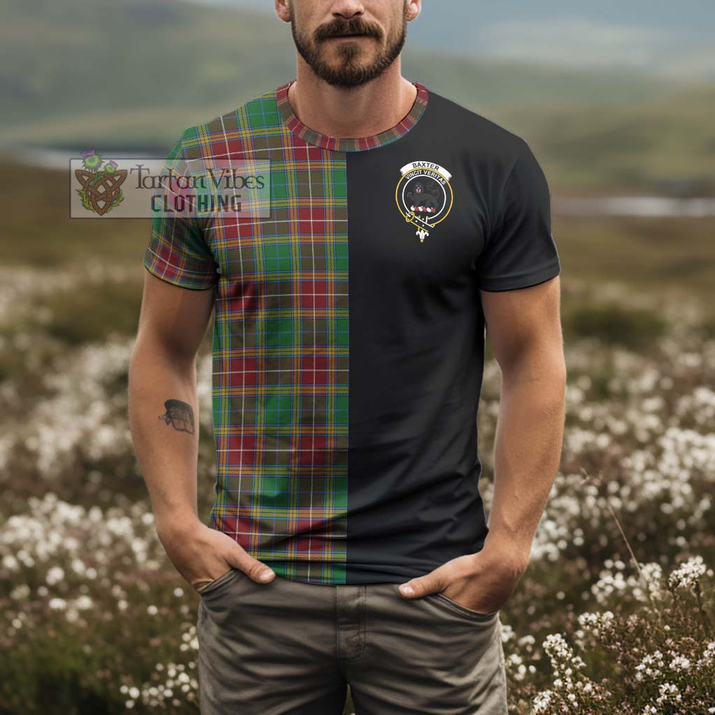 Baxter Tartan T-Shirt with Family Crest and Half Of Me Style - Tartanvibesclothing Shop