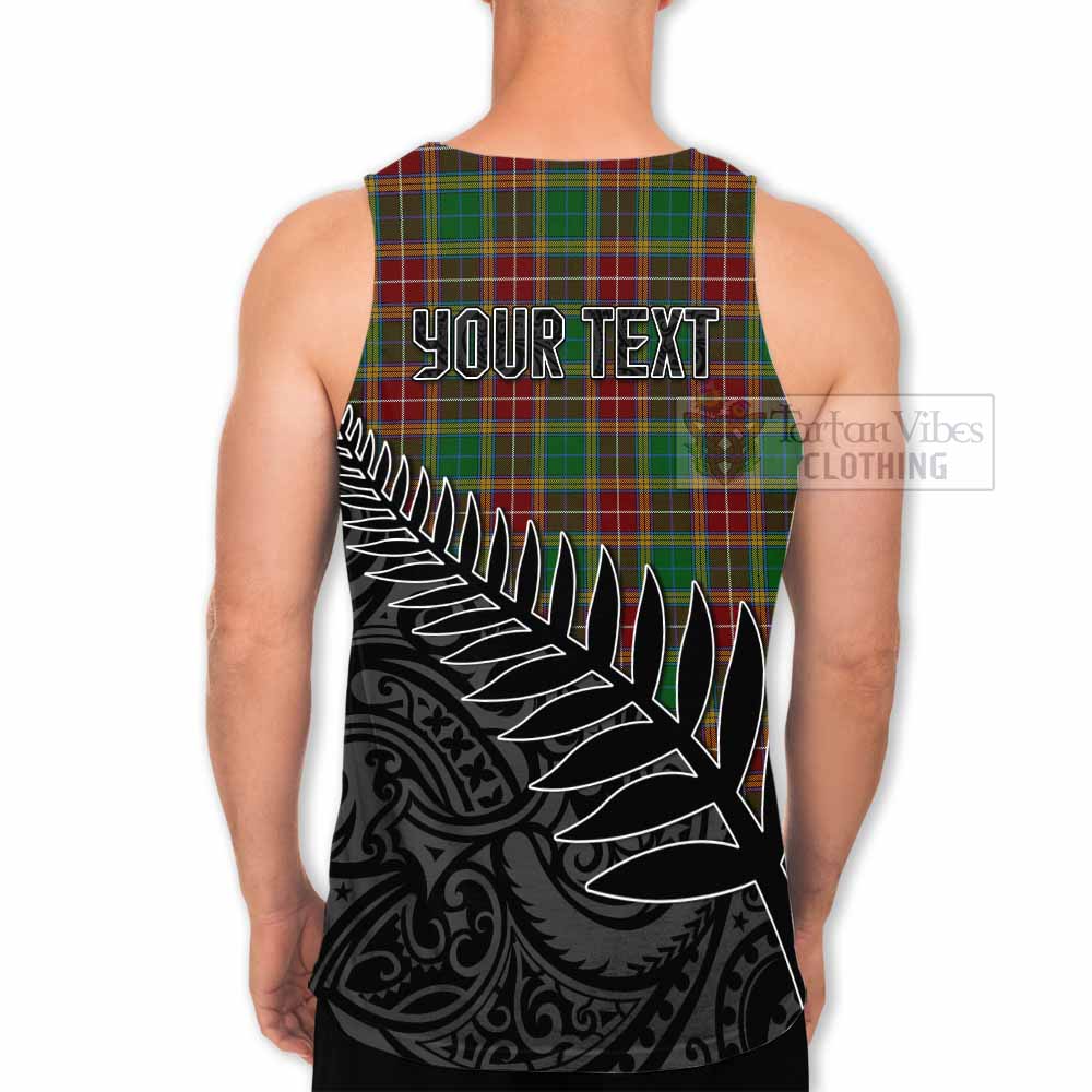 Tartan Vibes Clothing Baxter Crest Tartan Men's Tank Top with New Zealand Silver Fern Half Style