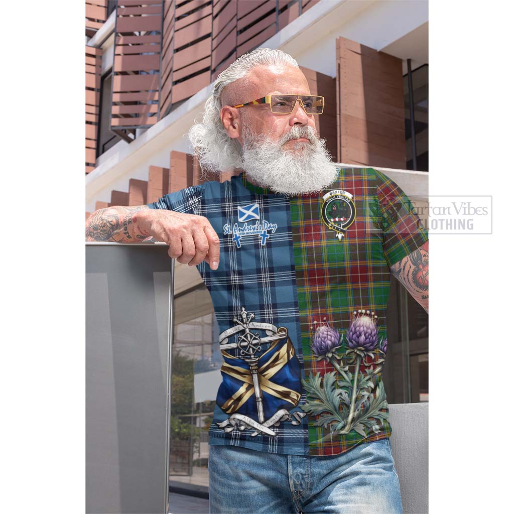 Tartan Vibes Clothing Baxter Tartan Cotton T-shirt Happy St. Andrew's Day Half Tartan Style