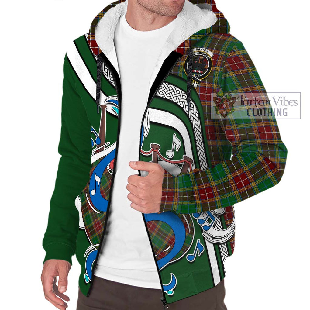 Baxter Tartan Sherpa Hoodie with Epic Bagpipe Style Unisex - Tartanvibesclothing Shop