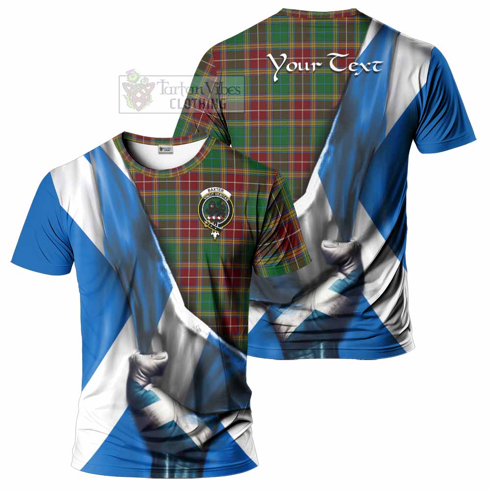 Tartan Vibes Clothing Baxter Tartan T-Shirt with Family Crest Scotland Patriotic Style