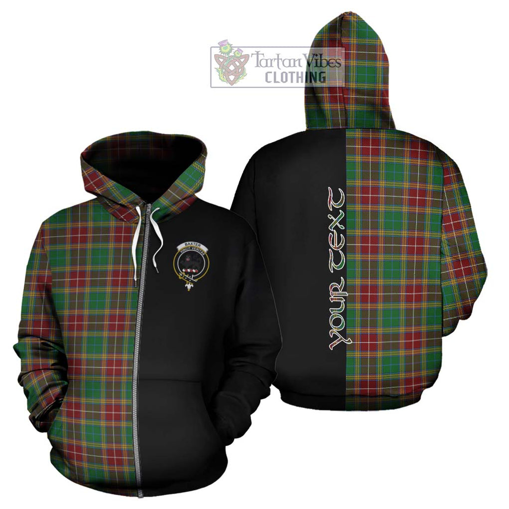 Baxter Tartan Hoodie with Family Crest and Half Of Me Style - Tartanvibesclothing Shop