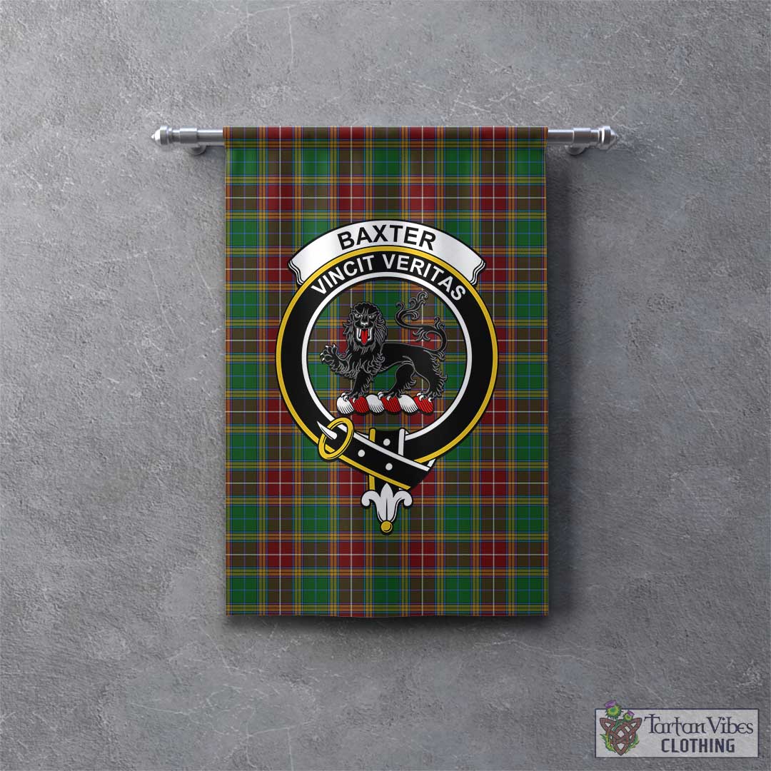 Tartan Vibes Clothing Baxter Tartan Gonfalon, Tartan Banner with Family Crest