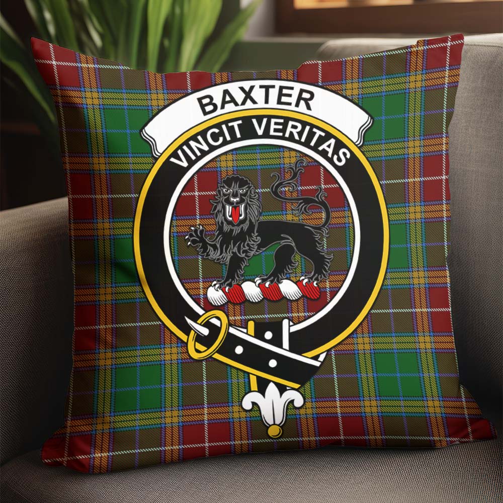 Baxter Tartan Pillow Cover with Family Crest - Tartanvibesclothing