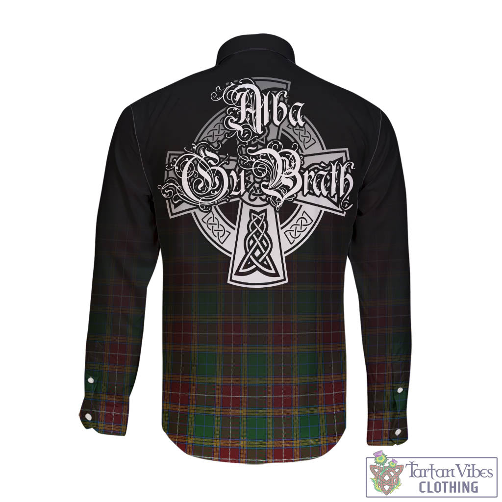 Tartan Vibes Clothing Baxter Tartan Long Sleeve Button Up Featuring Alba Gu Brath Family Crest Celtic Inspired