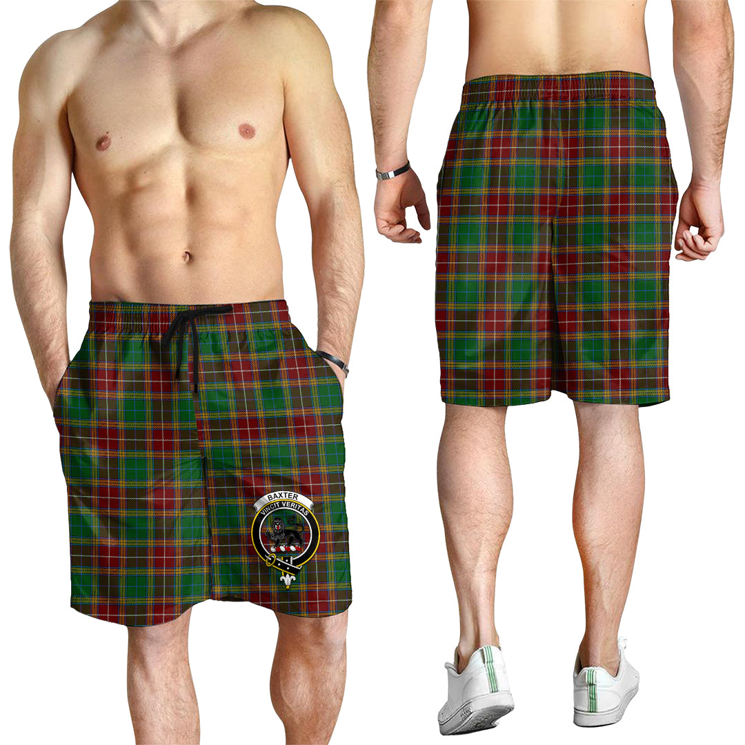 Baxter Tartan Mens Shorts with Family Crest - Tartanvibesclothing