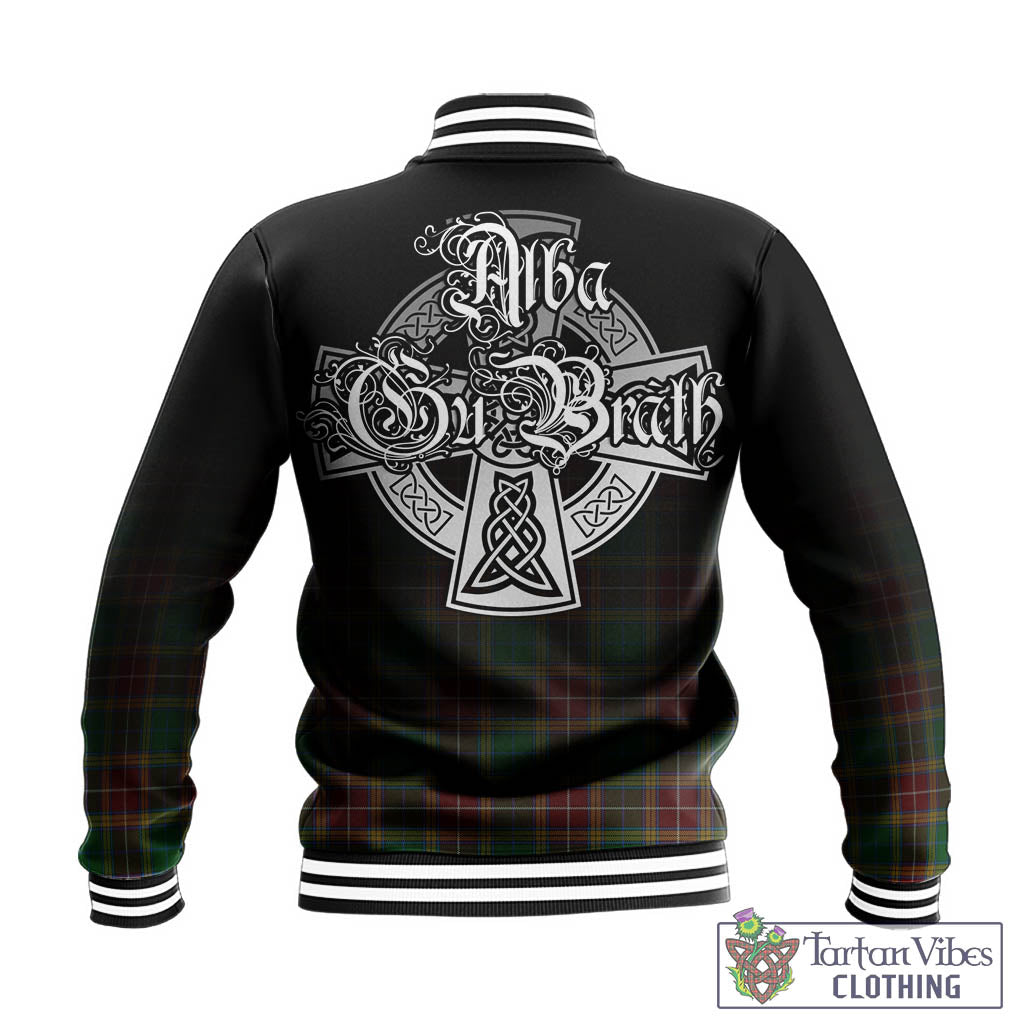 Tartan Vibes Clothing Baxter Tartan Baseball Jacket Featuring Alba Gu Brath Family Crest Celtic Inspired