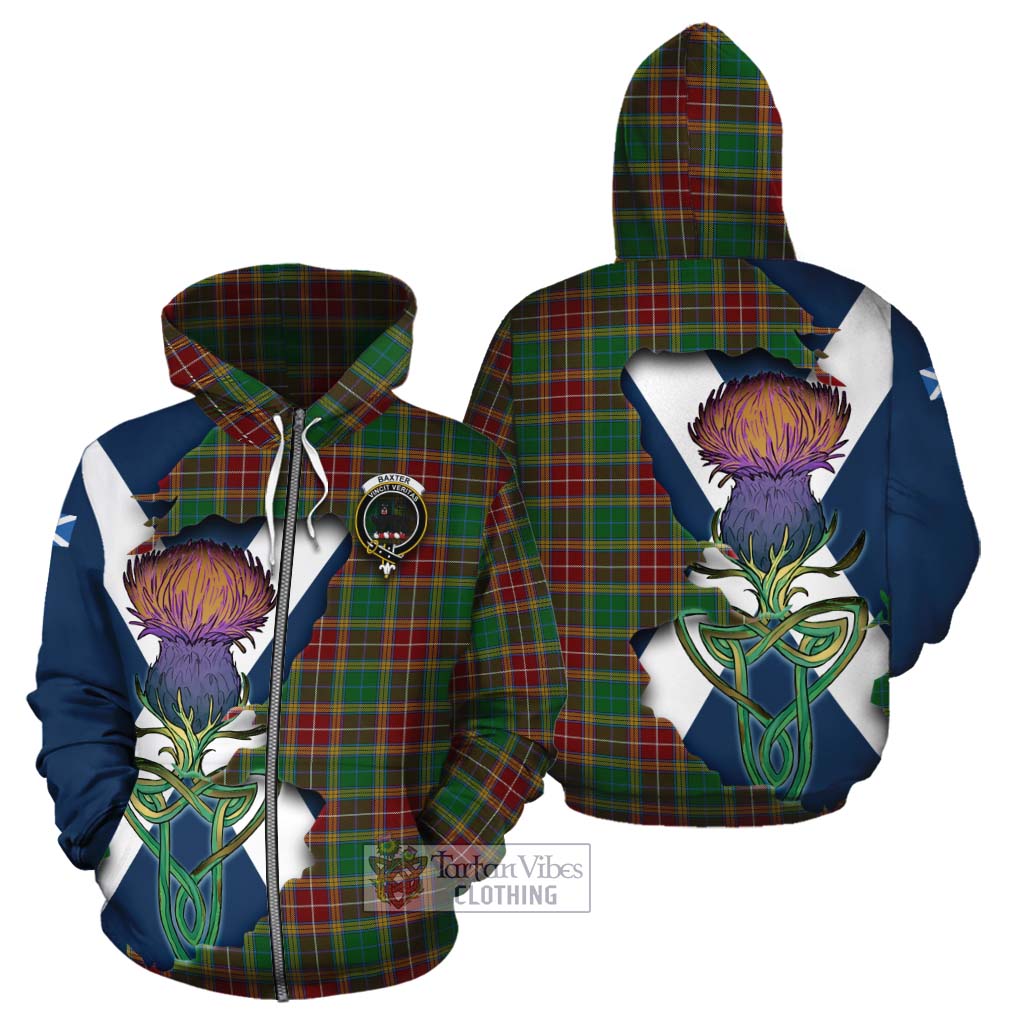 Baxter Tartan Family Crest Cotton Hoodie Scottish Thistle Celtic Inspired Zip Hoodie - Tartan Vibes Clothing